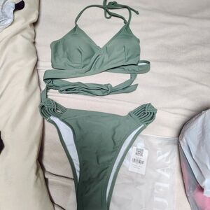 Zaful Camoflauge Green Bikini Set